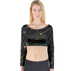 Neurons Light Neon Net Long Sleeve Crop Top by Mariart