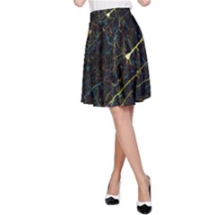 Neurons Light Neon Net A-line Skirt by Mariart