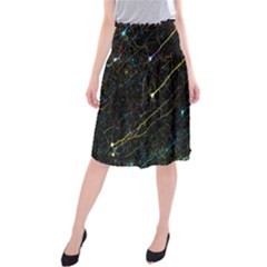 Neurons Light Neon Net Midi Beach Skirt by Mariart