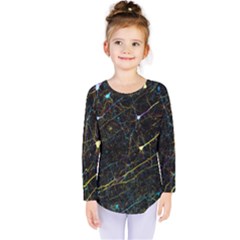 Neurons Light Neon Net Kids  Long Sleeve Tee