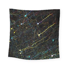 Neurons Light Neon Net Square Tapestry (small) by Mariart