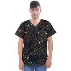 Neurons Light Neon Net Men s V-neck Scrub Top