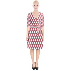 Strawberry Pattern Wrap Up Cocktail Dress