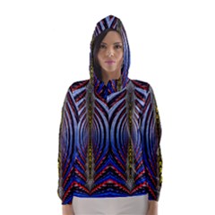 Illustration Robot Wave Rainbow Hooded Wind Breaker (women)