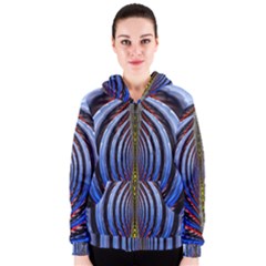 Illustration Robot Wave Rainbow Women s Zipper Hoodie by Mariart