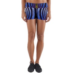 Illustration Robot Wave Rainbow Yoga Shorts by Mariart