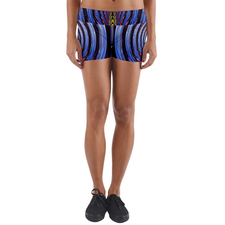 Illustration Robot Wave Rainbow Yoga Shorts