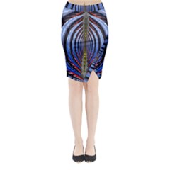 Illustration Robot Wave Rainbow Midi Wrap Pencil Skirt by Mariart