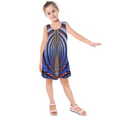 Illustration Robot Wave Rainbow Kids  Sleeveless Dress by Mariart