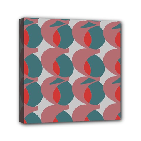 Pink Red Grey Three Art Mini Canvas 6  X 6  by Mariart