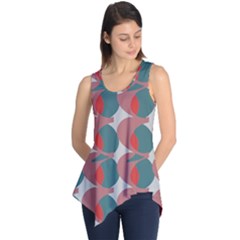 Pink Red Grey Three Art Sleeveless Tunic