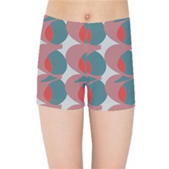 Pink Red Grey Three Art Kids Sports Shorts by Mariart