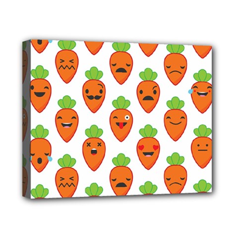 Seamless Background Carrots Emotions Illustration Face Smile Cry Cute Orange Canvas 10  X 8  by Mariart