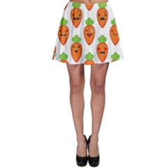 Seamless Background Carrots Emotions Illustration Face Smile Cry Cute Orange Skater Skirt by Mariart