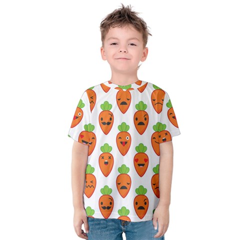 Seamless Background Carrots Emotions Illustration Face Smile Cry Cute Orange Kids  Cotton Tee by Mariart