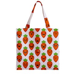 Seamless Background Carrots Emotions Illustration Face Smile Cry Cute Orange Zipper Grocery Tote Bag