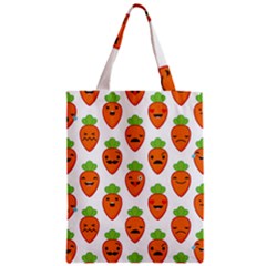 Seamless Background Carrots Emotions Illustration Face Smile Cry Cute Orange Zipper Classic Tote Bag by Mariart