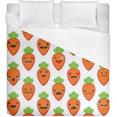 Seamless Background Carrots Emotions Illustration Face Smile Cry Cute Orange Duvet Cover (king Size) by Mariart