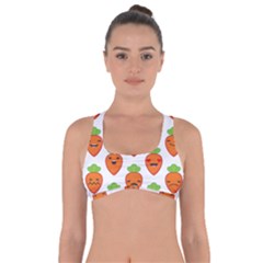 Seamless Background Carrots Emotions Illustration Face Smile Cry Cute Orange Got No Strings Sports Bra by Mariart