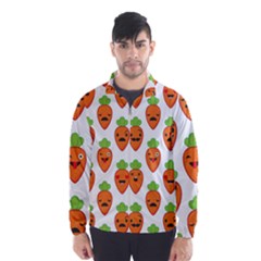 Seamless Background Carrots Emotions Illustration Face Smile Cry Cute Orange Wind Breaker (men) by Mariart