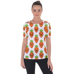 Seamless Background Carrots Emotions Illustration Face Smile Cry Cute Orange Short Sleeve Top by Mariart