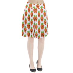 Seamless Background Carrots Emotions Illustration Face Smile Cry Cute Orange Pleated Skirt by Mariart