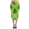 Seamless Background Green Leaves Black Outline Midi Pencil Skirt View1