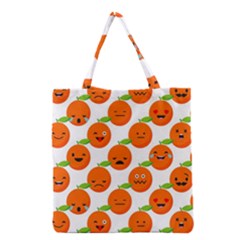 Seamless Background Orange Emotions Illustration Face Smile  Mask Fruits Grocery Tote Bag by Mariart