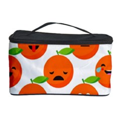 Seamless Background Orange Emotions Illustration Face Smile  Mask Fruits Cosmetic Storage Case by Mariart