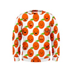 Seamless Background Orange Emotions Illustration Face Smile  Mask Fruits Kids  Sweatshirt by Mariart