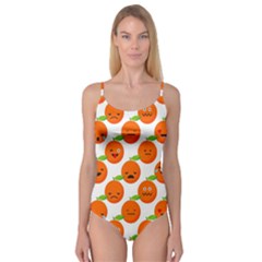 Seamless Background Orange Emotions Illustration Face Smile  Mask Fruits Camisole Leotard 