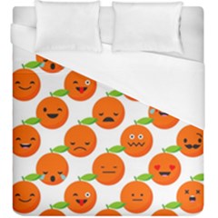 Seamless Background Orange Emotions Illustration Face Smile  Mask Fruits Duvet Cover (king Size) by Mariart