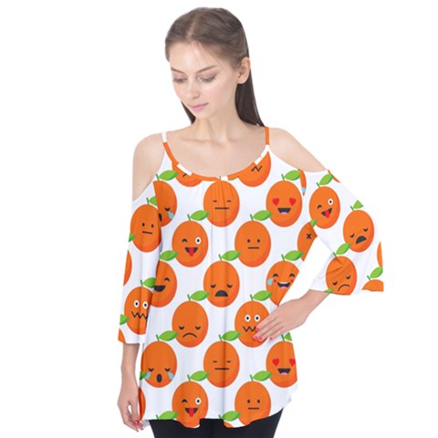 Seamless Background Orange Emotions Illustration Face Smile  Mask Fruits Flutter Tees by Mariart