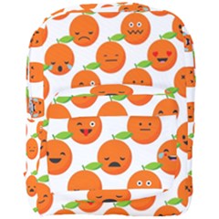 Seamless Background Orange Emotions Illustration Face Smile  Mask Fruits Full Print Backpack by Mariart