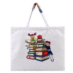 Back To School Zipper Large Tote Bag by Valentinaart