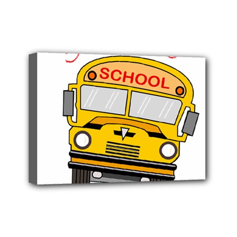 Back To School - School Bus Mini Canvas 7  X 5  by Valentinaart