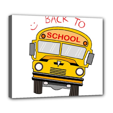 Back To School - School Bus Deluxe Canvas 24  X 20   by Valentinaart