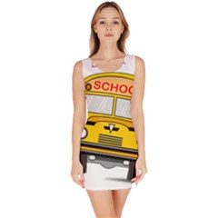 Back To School - School Bus Bodycon Dress by Valentinaart