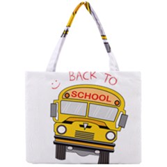 Back To School - School Bus Mini Tote Bag by Valentinaart