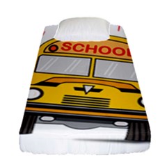 Back To School - School Bus Fitted Sheet (single Size) by Valentinaart