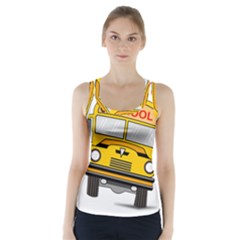 Back To School - School Bus Racer Back Sports Top by Valentinaart