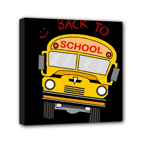 Back To School - School Bus Mini Canvas 6  X 6  by Valentinaart