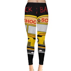 Back To School - School Bus Leggings  by Valentinaart