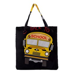 Back To School - School Bus Grocery Tote Bag by Valentinaart