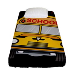 Back To School - School Bus Fitted Sheet (single Size) by Valentinaart