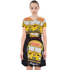 Back To School - School Bus Adorable In Chiffon Dress