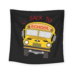 Back To School - School Bus Square Tapestry (small) by Valentinaart