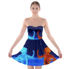 Space Boys  Strapless Bra Top Dress by Valentinaart