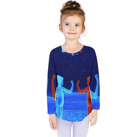 Space Boys  Kids  Long Sleeve Tee by Valentinaart