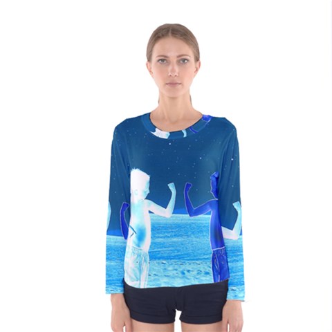 Space Boys  Women s Long Sleeve Tee by Valentinaart